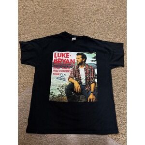 Luke Bryan What Makes You Country Tour 2018 Black Graphic T-Shirt Men's Large